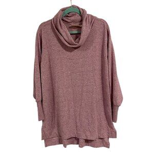 Anthropologie‎ Maeve Knit Cowl Neck Tunic Sweater Heathered Pink Size M